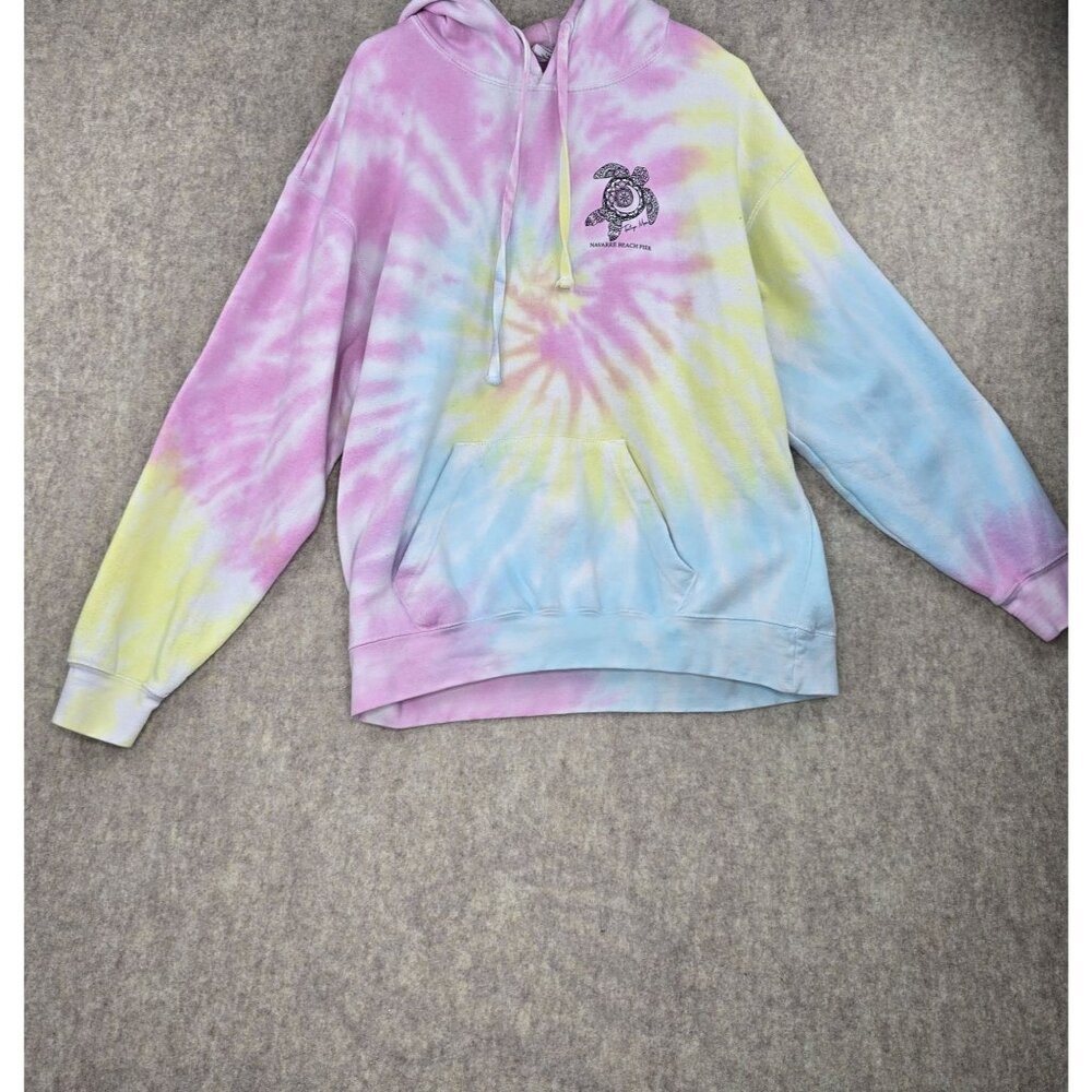 Dreamside Tie-Dye Hoodie Navarre Beach Pier Pastel Cotton Blend